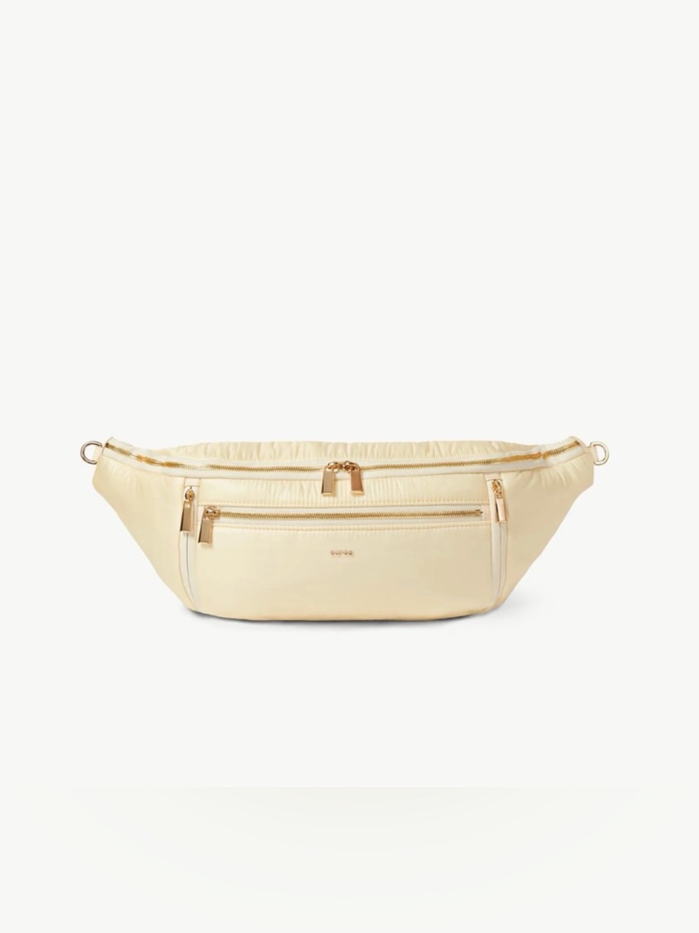Caraa Vanilla Nylon Belt Bag with Gold Hardware